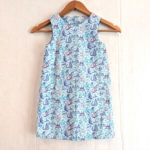 VINEYARD VINES Kids Pampanga Nautical Blue & Pink Sailboat Dress Size 5